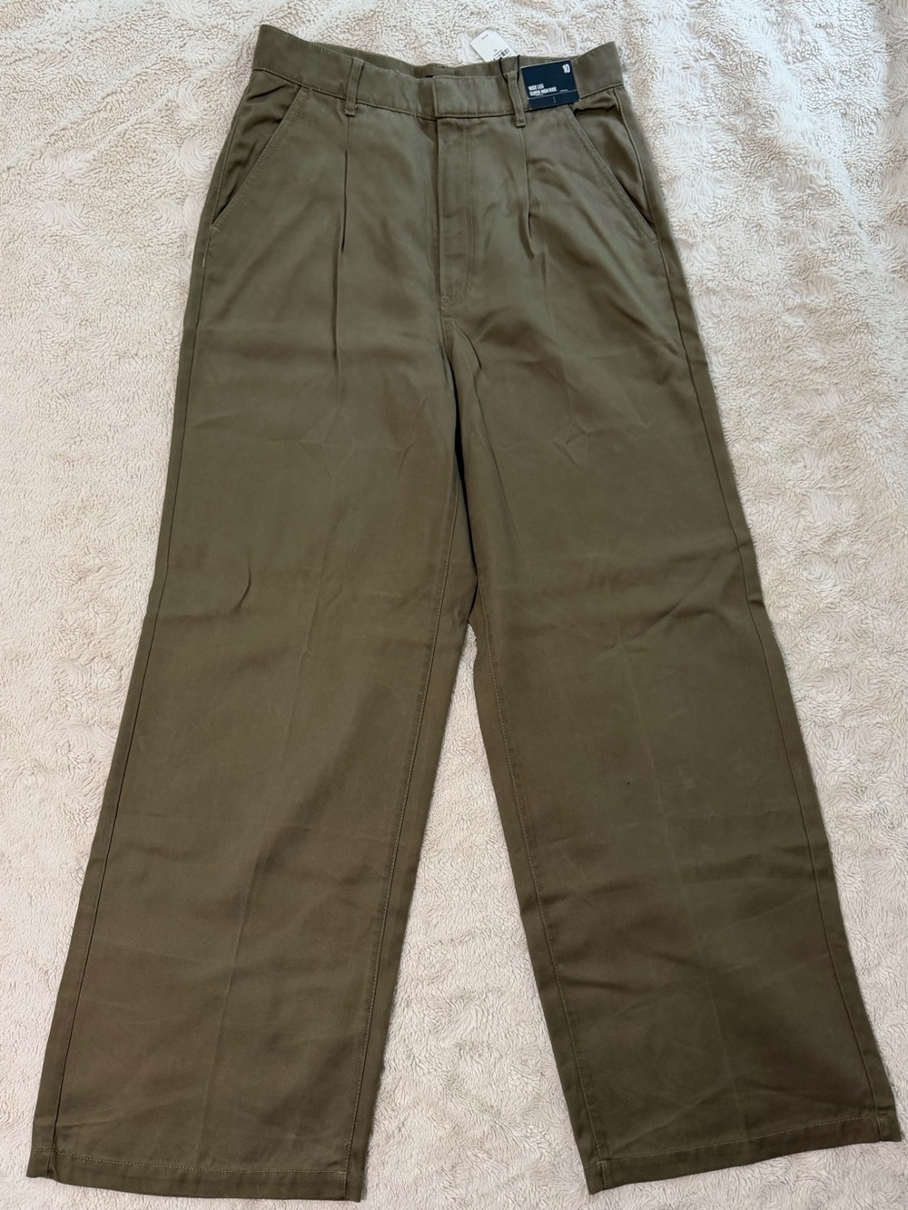 Express Wide Leg Super High Rise - Olive Green